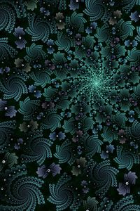 Preview wallpaper fractal, funnel, glow, green, abstraction