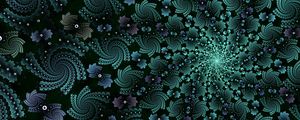 Preview wallpaper fractal, funnel, glow, green, abstraction