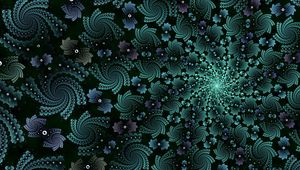 Preview wallpaper fractal, funnel, glow, green, abstraction
