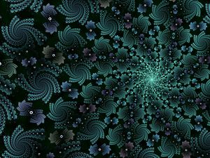 Preview wallpaper fractal, funnel, glow, green, abstraction
