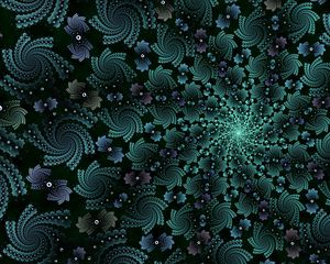 Preview wallpaper fractal, funnel, glow, green, abstraction