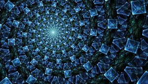 Preview wallpaper fractal, funnel, glow, abstraction, blue