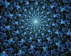 Preview wallpaper fractal, funnel, glow, abstraction, blue