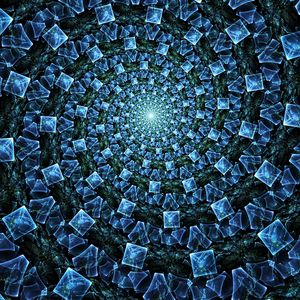 Preview wallpaper fractal, funnel, glow, abstraction, blue