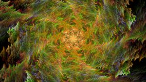 Preview wallpaper fractal, funnel, glow, abstraction, yellow, green