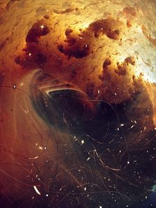 Preview wallpaper fractal galaxy, particles, filaments, space