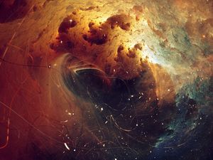 Preview wallpaper fractal galaxy, particles, filaments, space