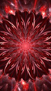 Preview wallpaper fractal, glare, rays, abstraction, red