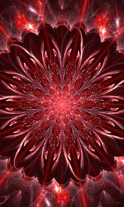 Preview wallpaper fractal, glare, rays, abstraction, red