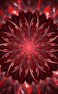 Preview wallpaper fractal, glare, rays, abstraction, red