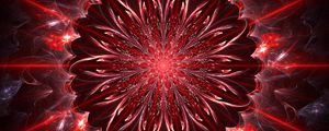 Preview wallpaper fractal, glare, rays, abstraction, red