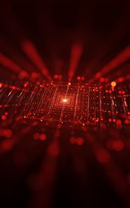 Preview wallpaper fractal, glare, rays, red, abstraction