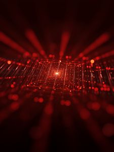 Preview wallpaper fractal, glare, rays, red, abstraction
