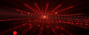 Preview wallpaper fractal, glare, rays, red, abstraction