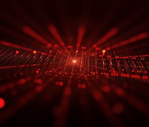 Preview wallpaper fractal, glare, rays, red, abstraction