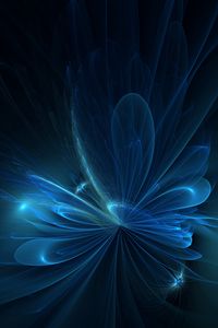 Preview wallpaper fractal, glare, sparkle, abstraction, blue