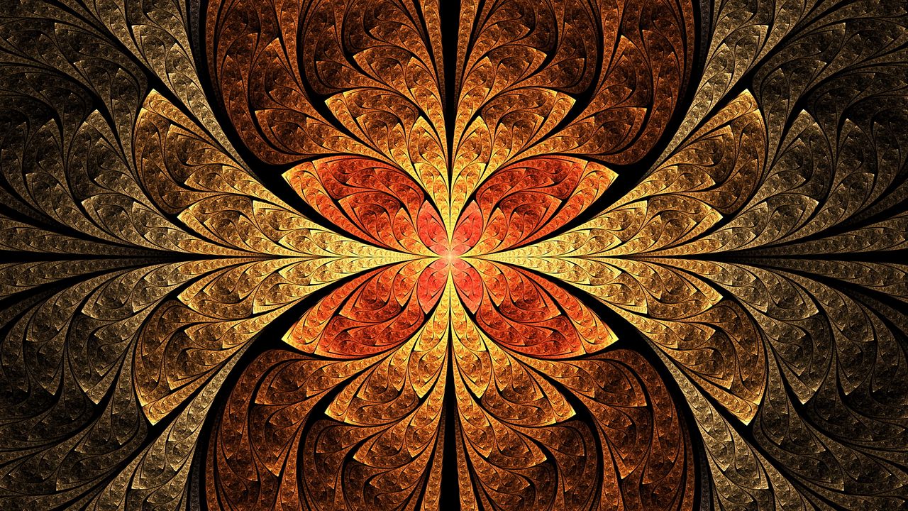 Wallpaper fractal, glow, abstraction, pattern, digital