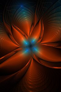 Preview wallpaper fractal, glow, abstraction, tangled, brown, blue