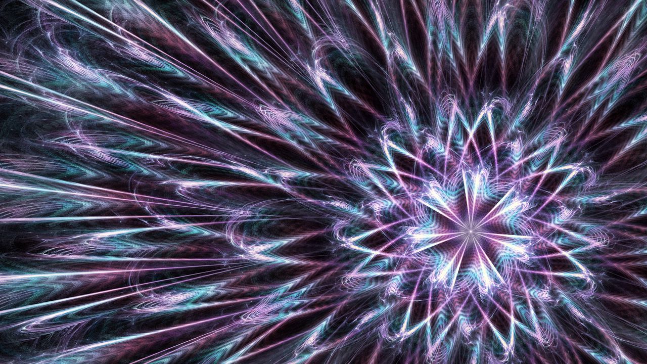 Wallpaper fractal, glow, abstraction, blue, purple