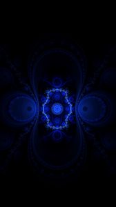Preview wallpaper fractal, glow, blue, dark, abstraction