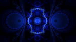 Preview wallpaper fractal, glow, blue, dark, abstraction