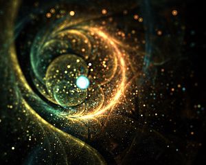 Preview wallpaper fractal, glow, bright, abstraction, glitter, sparks