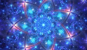 Preview wallpaper fractal, glow, bright, blue, star, abstraction