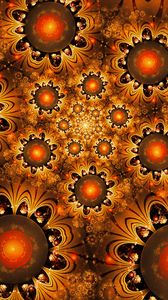 Preview wallpaper fractal, glow, brown, abstraction