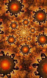 Preview wallpaper fractal, glow, brown, abstraction