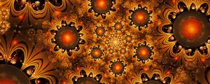 Preview wallpaper fractal, glow, brown, abstraction