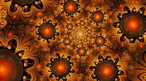 Preview wallpaper fractal, glow, brown, abstraction