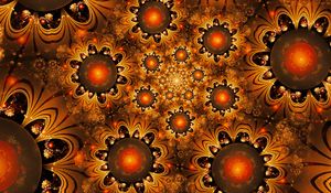 Preview wallpaper fractal, glow, brown, abstraction
