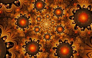 Preview wallpaper fractal, glow, brown, abstraction