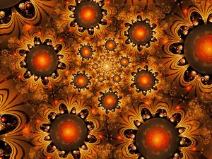 Preview wallpaper fractal, glow, brown, abstraction
