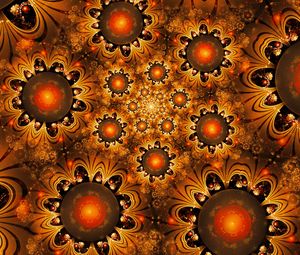 Preview wallpaper fractal, glow, brown, abstraction