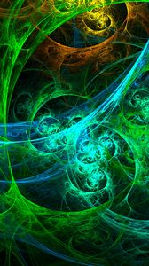 Preview wallpaper fractal, glow, colorful, tangled, abstraction