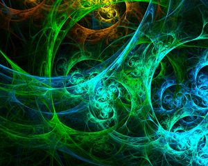 Preview wallpaper fractal, glow, colorful, tangled, abstraction