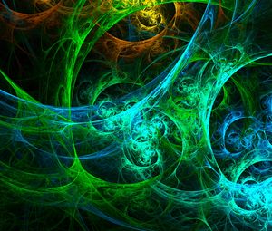 Preview wallpaper fractal, glow, colorful, tangled, abstraction