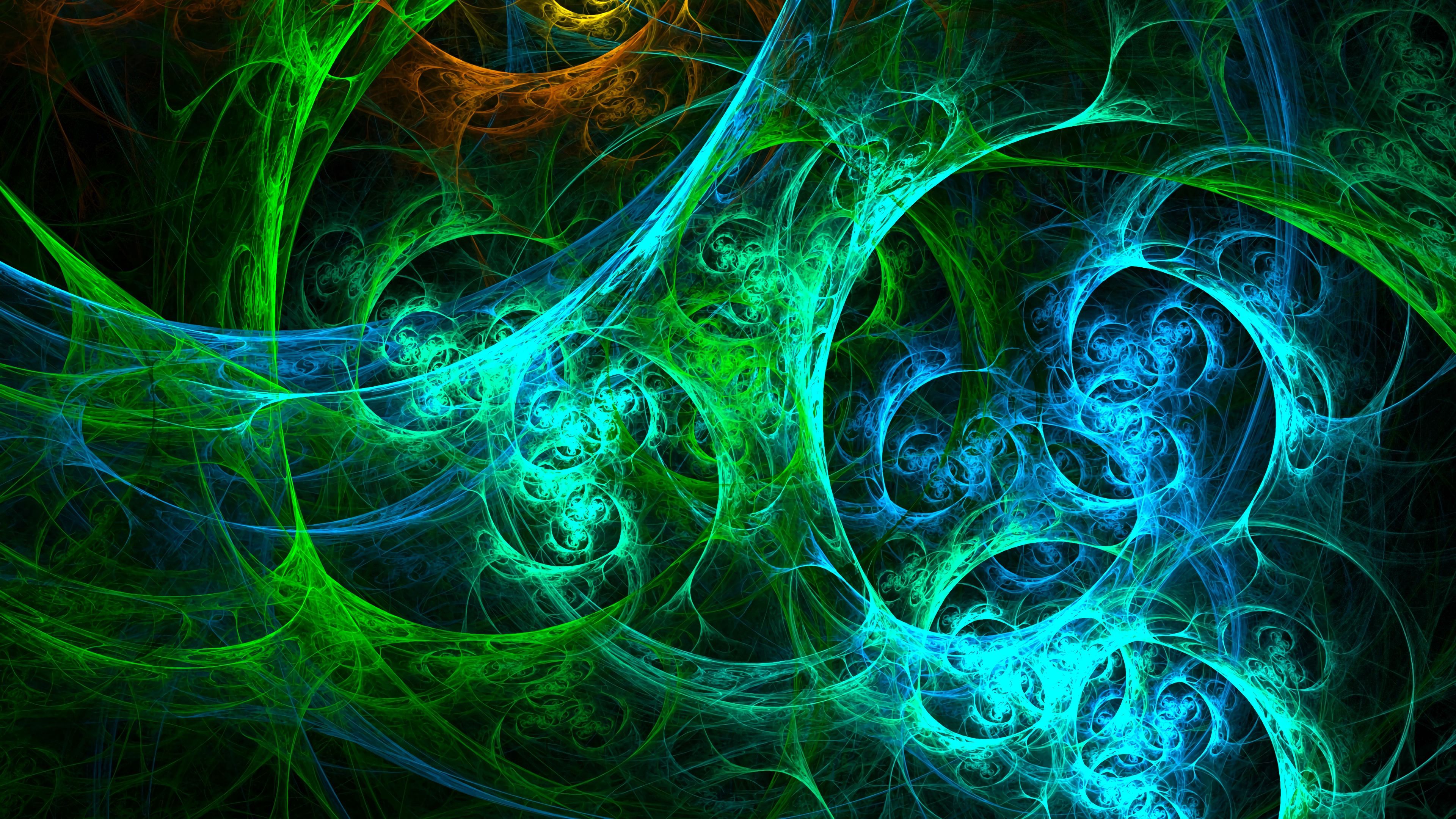 Download wallpaper 3840x2160 fractal, glow, colorful, tangled ...