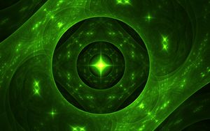 Preview wallpaper fractal, glow, glare, green, abstraction