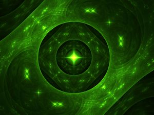 Preview wallpaper fractal, glow, glare, green, abstraction