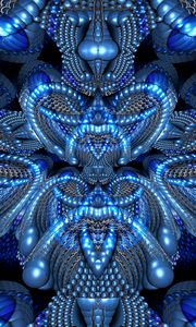 Preview wallpaper fractal, glow, glare, abstraction, blue