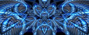 Preview wallpaper fractal, glow, glare, abstraction, blue