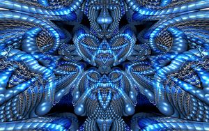 Preview wallpaper fractal, glow, glare, abstraction, blue