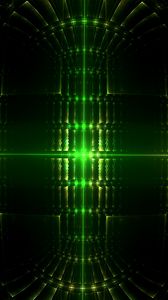 Preview wallpaper fractal, glow, green, dark, abstraction