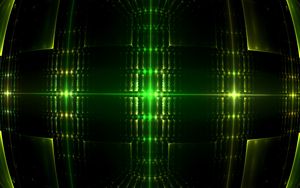 Preview wallpaper fractal, glow, green, dark, abstraction