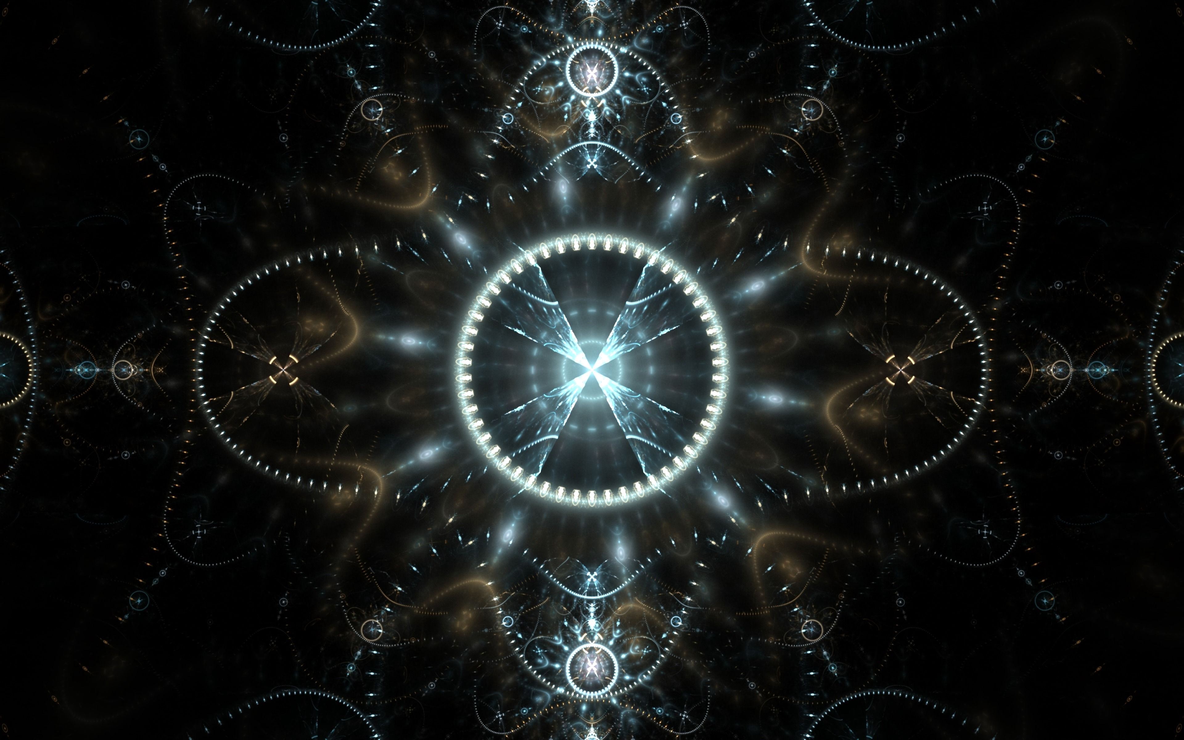 Download wallpaper 3840x2400 fractal, glow, lines, circles, abstraction ...