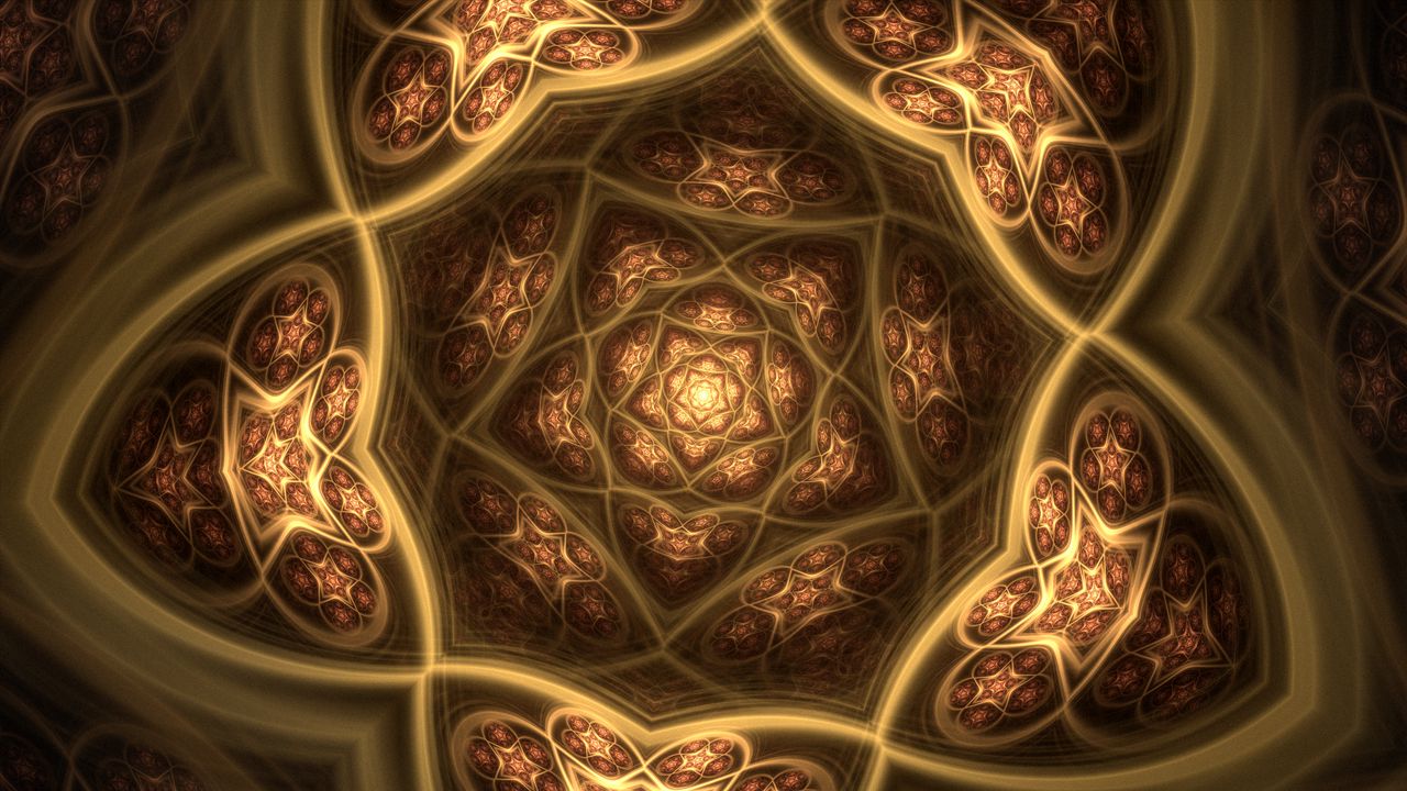 Wallpaper fractal, glow, lines, shapes, abstraction