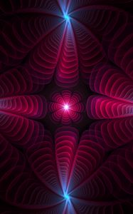 Preview wallpaper fractal, glow, petals, abstraction, digital