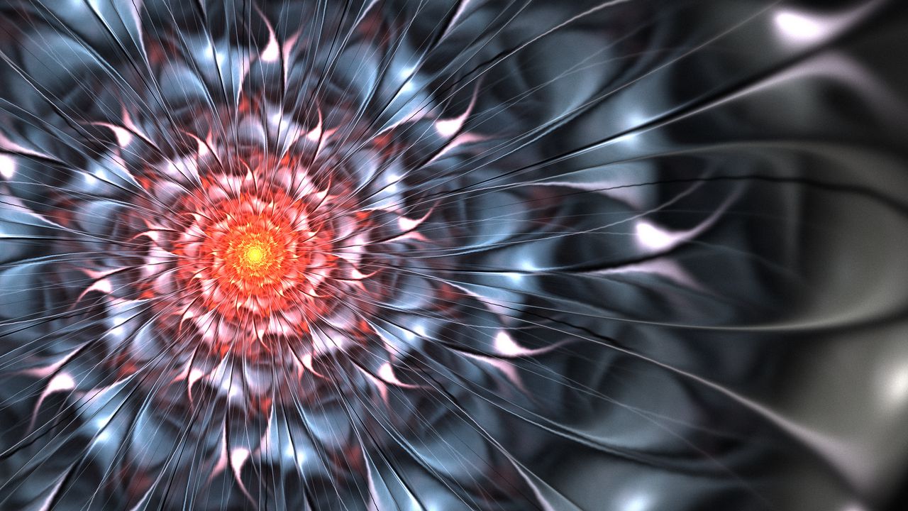 Wallpaper fractal, glow, petals, bright, abstraction